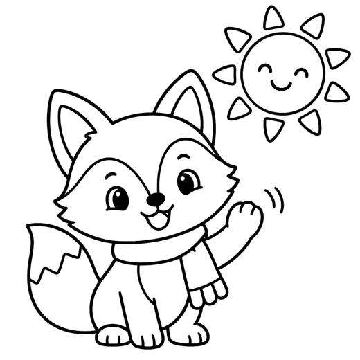 Coloring page: Milo and the sun