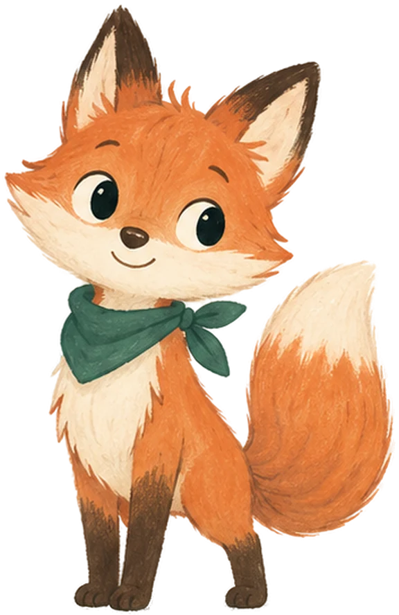 Milo, the fox with the green scarf